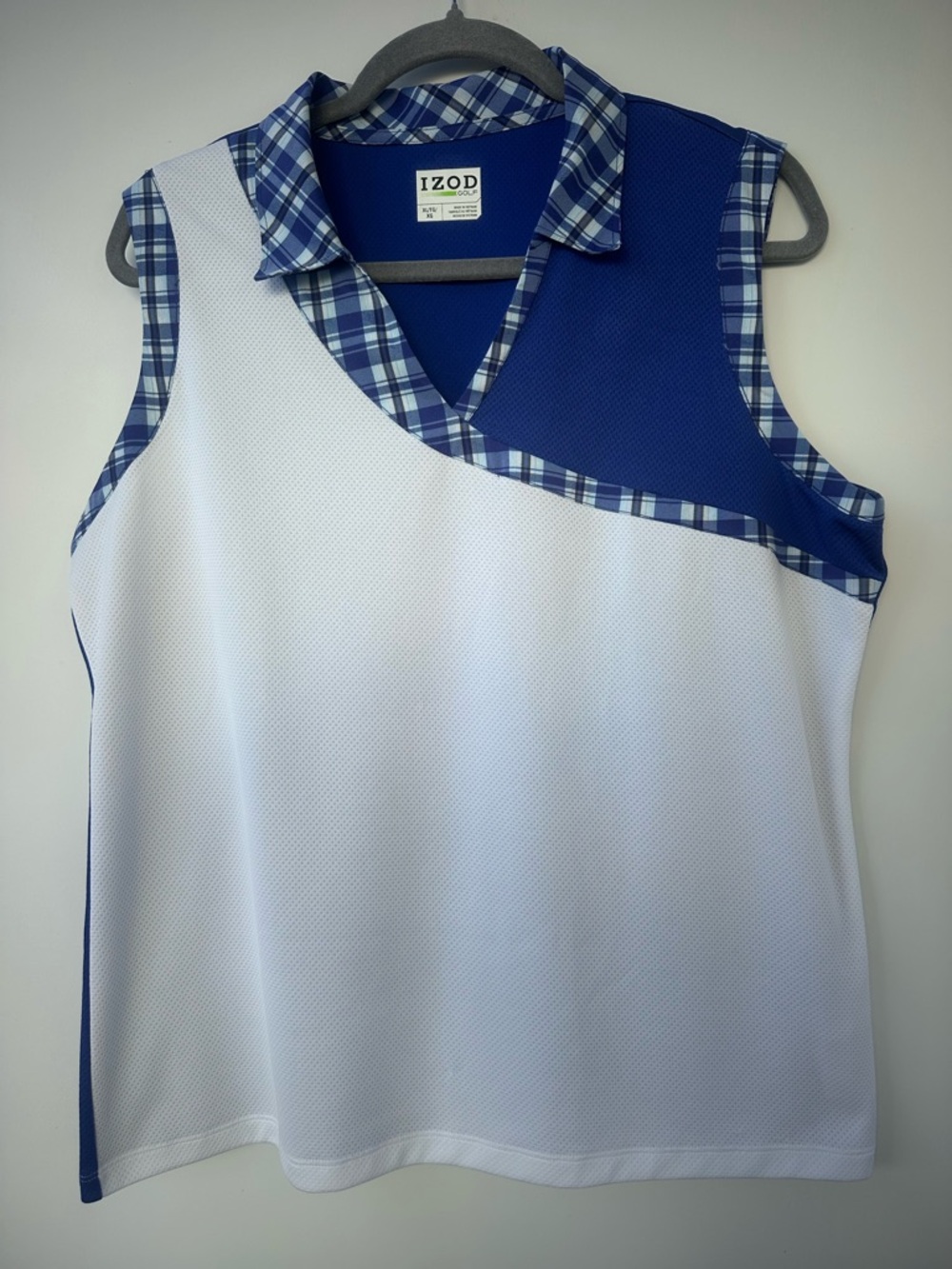 Women's IZOD Blue & White Sleeveless Golf Polo Tank
